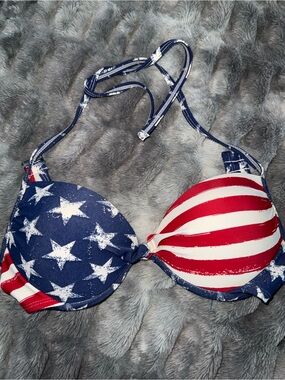 American Flag Patriotic Bikini Top